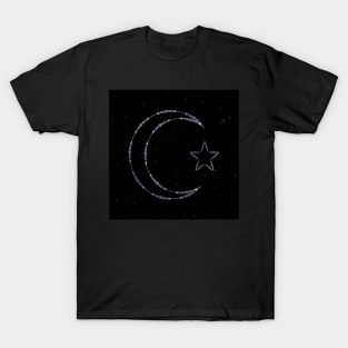 Black Night Sky Moon & Stars Graphic Zodiac Design Gifts T-Shirt